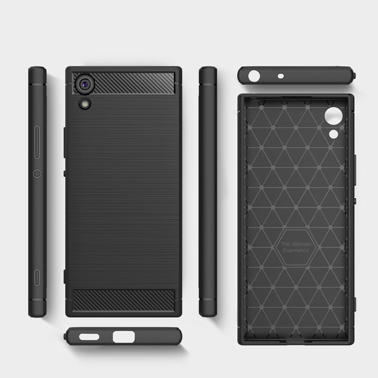 For Sony Xperia XA1 Ultra Brushed Texture Carbon Fiber Shockproof TPU Rugged Armor Protective Case(Red) - free shipping - PMC TechLife - Order now!