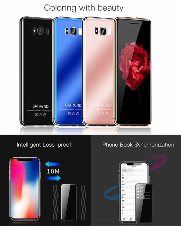 SATREND S10 Card Mobile Phone, 2.4 inch Touch Screen, MTK6261D, Support Bluetooth, FM, GSM, Dual SIM(Black) - free shipping - PMC TechLife - Order now!