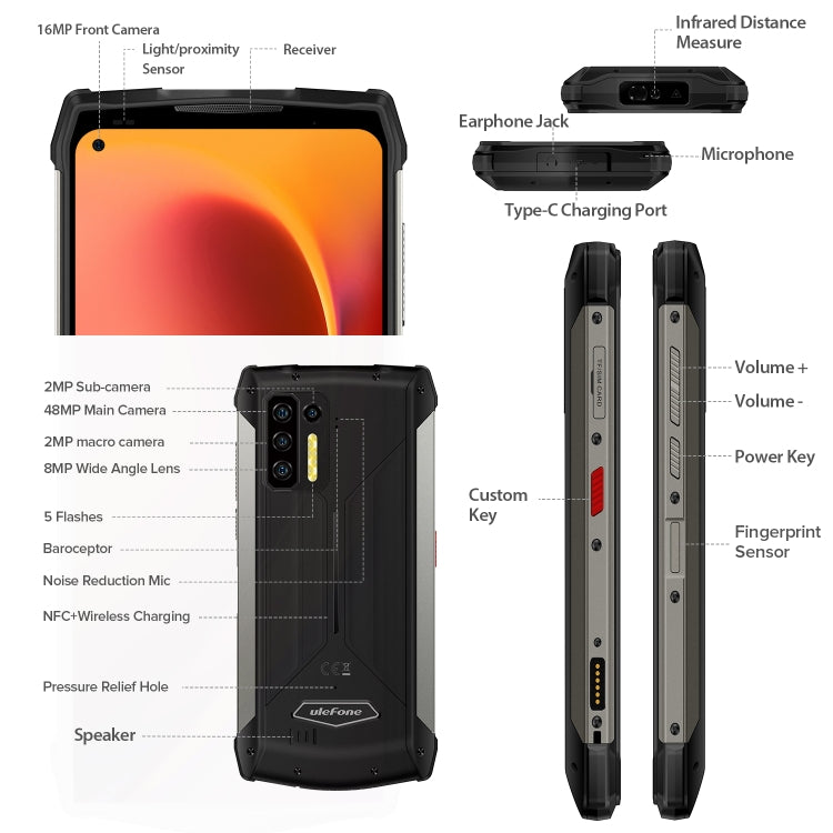 Ulefone Power Armor 13 Rugged Phone, Infrared Distance Measure, 8GB+256GB - Ulefone by Ulefone | Online Shopping South Africa | PMC Jewellery | Buy Now Pay Later Mobicred