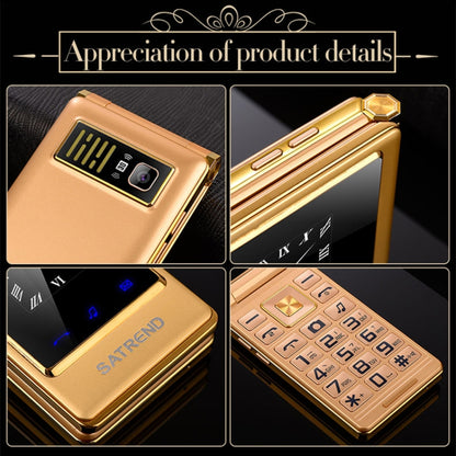 SATREND A15-M Dual-screen Flip Elder Phone, 3.0 inch + 1.77 inch, MTK6261D, Support FM, Network: 2G, Big Keys, Dual SIM(Black) - SATREND by SATREND | Online Shopping South Africa | PMC Jewellery