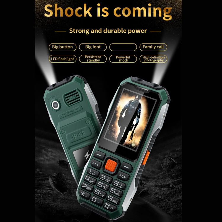 A6 4G Full Network Triple Proofing Elder Phone, Waterproof Shockproof Dustproof, 6800mAh Battery, 2.4 inch, 21 Keys, LED Flashlight, FM, SOS, Dual SIM, Network: 4G(Black) - Others by PMC Jewellery | Online Shopping South Africa | PMC Jewellery