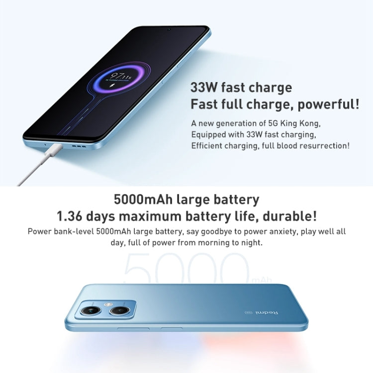 Xiaomi Redmi Note 12 5G, 48MP Camera, 6GB+128GB, Dual Back Cameras, 5000mAh Battery, Side Fingerprint Identification, 6.67 inch MIUI 13 Qualcomm Snapdragon 4 Gen1 Octa Core up to 2.0GHz, Network: 5G, Dual SIM, IR, Not Support Google Play(White) - Xiaomi Redmi by Xiaomi | Online Shopping South Africa | PMC Jewellery