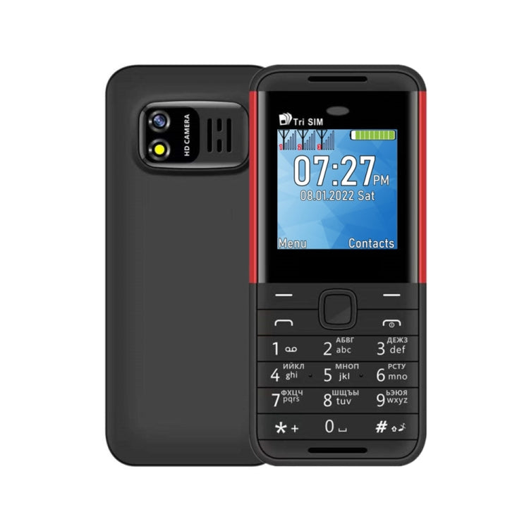 SERVO BM5310 Mini Mobile Phone, Russian Key, 1.33 inch, MTK6261D, 21 Keys, Support Bluetooth, FM, Magic Sound, Auto Call Record, GSM, Triple SIM (Black Red) - SERVO by SERVO | Online Shopping South Africa | PMC Jewellery | Buy Now Pay Later Mobicred