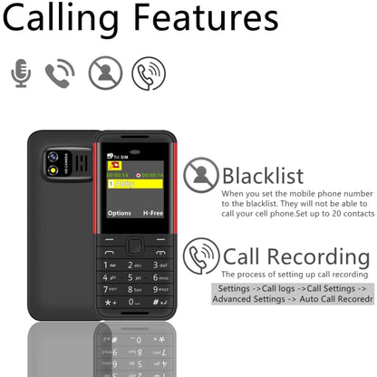 SERVO BM5310 Mini Mobile Phone, Russian Key, 1.33 inch, MTK6261D, 21 Keys, Support Bluetooth, FM, Magic Sound, Auto Call Record, GSM, Triple SIM (Black Red) - SERVO by SERVO | Online Shopping South Africa | PMC Jewellery | Buy Now Pay Later Mobicred