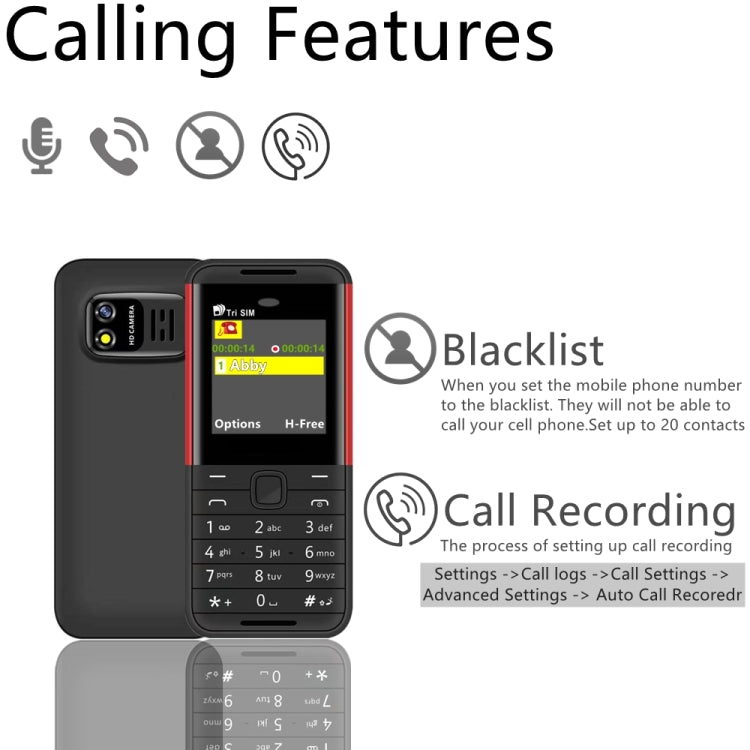 SERVO BM5310 Mini Mobile Phone, English Key, 1.33 inch, MTK6261D, 21 Keys, Support Bluetooth, FM, Magic Sound, Auto Call Record, GSM, Triple SIM (Red) - free shipping - PMC TechLife - Order now!