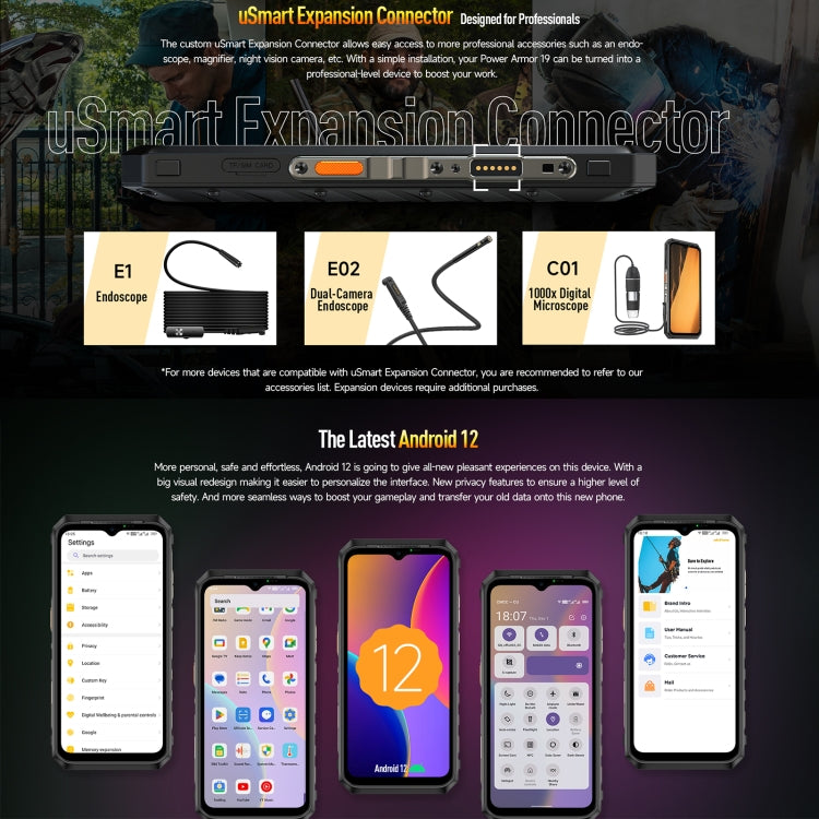 [HK Warehouse] Ulefone Power Armor 19 Rugged Phone, Non-contact Infrared Thermometer, 108MP Camera, 12GB+256GB - Ulefone by Ulefone | Online Shopping South Africa | PMC Jewellery