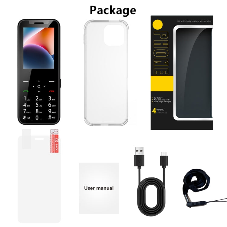 SERVO X4 Mini Mobile Phone, English Key, 2.4 inch, MTK6261D, 21 Keys, Support Bluetooth, FM, Magic Sound, Auto Call Record, Torch, Blacklist,GSM, Quad SIM (Black) - SERVO by SERVO | Online Shopping South Africa | PMC Jewellery