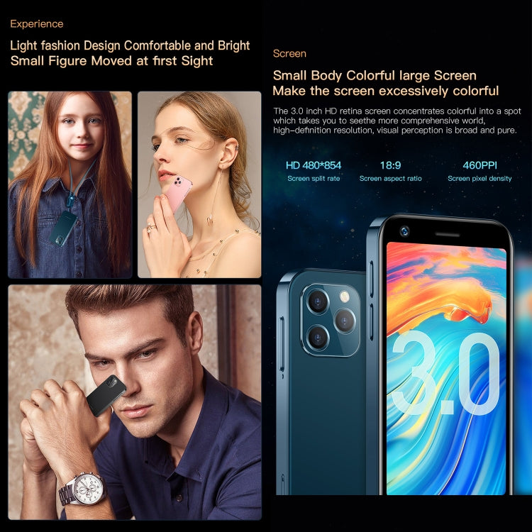 SOYES XS12 Pro, 4GB+64GB, Face Recognition, 3.0 inch Android 10.0 MTK6750 Octa Core, Bluetooth, WiFi, FM, OTG, Network: 4G, Dual SIM, Support Google Play (Blue) - SOYES by SOYES | Online Shopping South Africa | PMC Jewellery