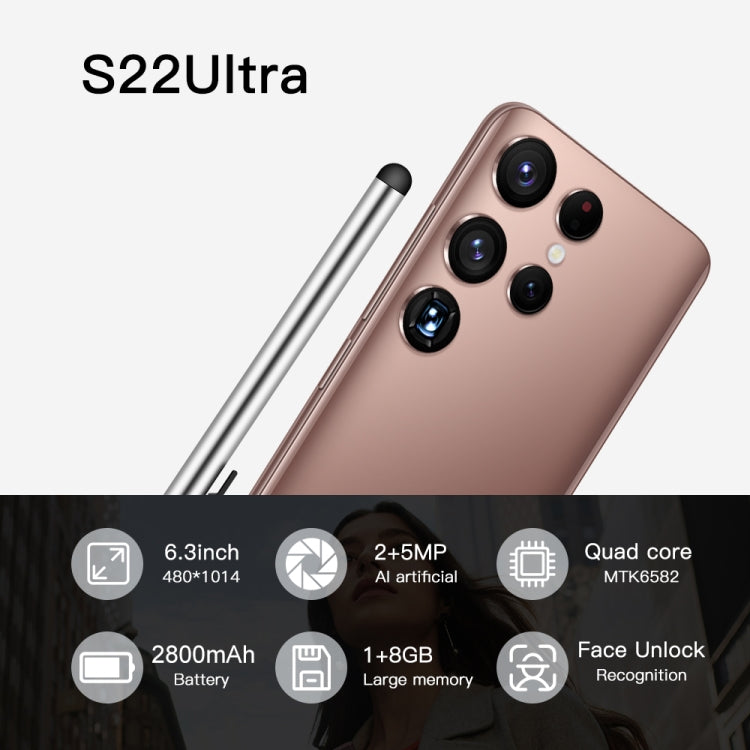 S22 Ultra 5G N10, 1GB+8GB, 6.3 inch Waterdrop Screen, Face Identification, Android 6.0 MTK6582 Quad Core, Network: 3G(Blue) -  by PMC TechLife | Online Shopping South Africa | PMC TechLife | Buy Now Pay Later Mobicred