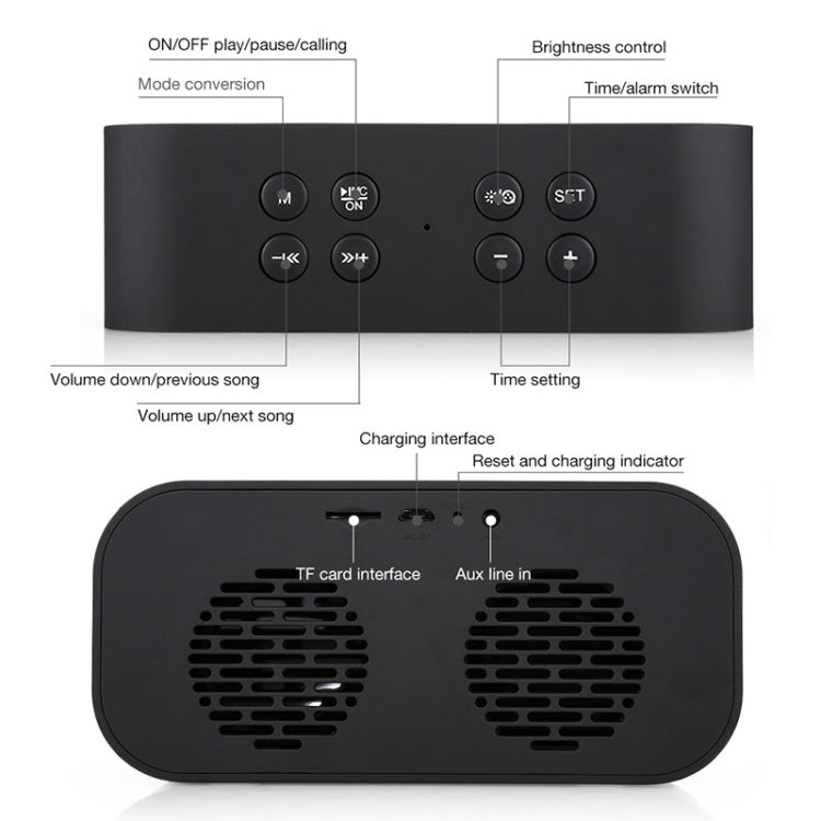AEC BT501 Bluetooth 5.0 Mini Speaker with LED & Alarm Clock & Clock & Mirror, Support 32G TF Card(Pink) - Mini Speaker by AEC | Online Shopping South Africa | PMC TechLife | Buy Now Pay Later Mobicred