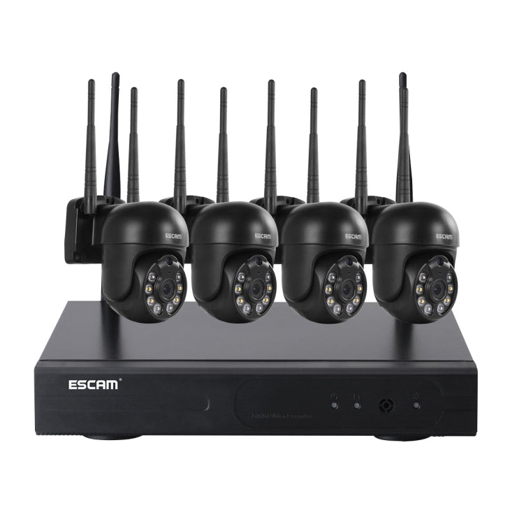 ESCAM WNK614 HD 3.0 Million Pixels 8-channel Wireless + 4IPC Wireless NVR Security System, UK Plug - Dome Camera by ESCAM | Online Shopping South Africa | PMC Jewellery | Buy Now Pay Later Mobicred