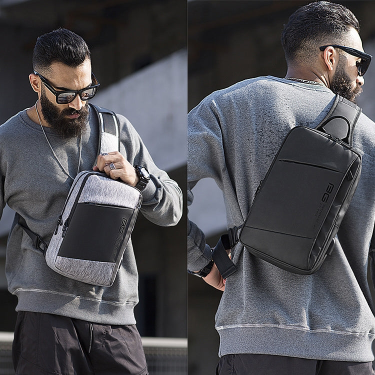 BANGE Fashion Outdoor Sports USB Leisure Shoulder Bag Men Chest Bag(Black) - Crossbody Bags by BANGE | Online Shopping South Africa | PMC Jewellery | Buy Now Pay Later Mobicred