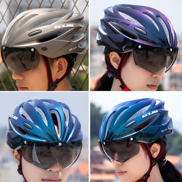 GUB K80 Plus Bike Helmet With Visor And Goggles(White) - Protective Helmet & Masks by GUB | Online Shopping South Africa | PMC TechLife | Buy Now Pay Later Mobicred