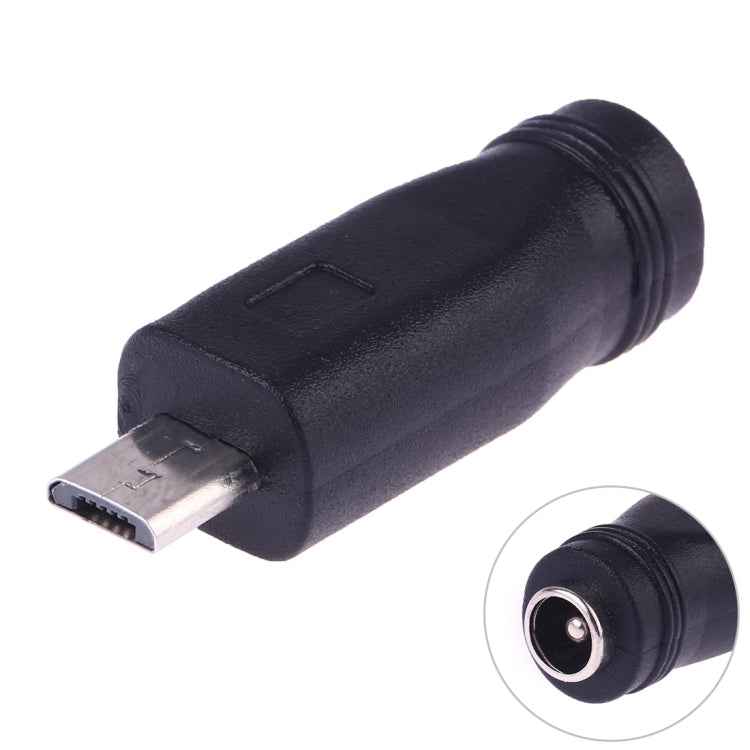DC 5.5 x 2.1mm Female to Micro USB Male Power Converter(Black) - Audio Adapter by PMC TechLife | Online Shopping South Africa | PMC TechLife