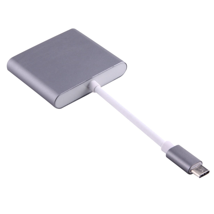 USB-C / Type-C 3.1 Male to USB-C / Type-C 3.1 Female & HDMI Female & USB 3.0 Female Adapter(Grey) - Cable & Adapters by PMC TechLife | Online Shopping South Africa | PMC TechLife | Buy Now Pay Later Mobicred