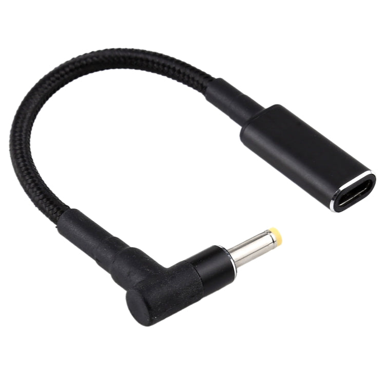 4.0 x 1.7mm Elbow to USB-C / Type-C Adapter Nylon Braid Cable - Universal Power Adapter by PMC Jewellery | Online Shopping South Africa | PMC Jewellery