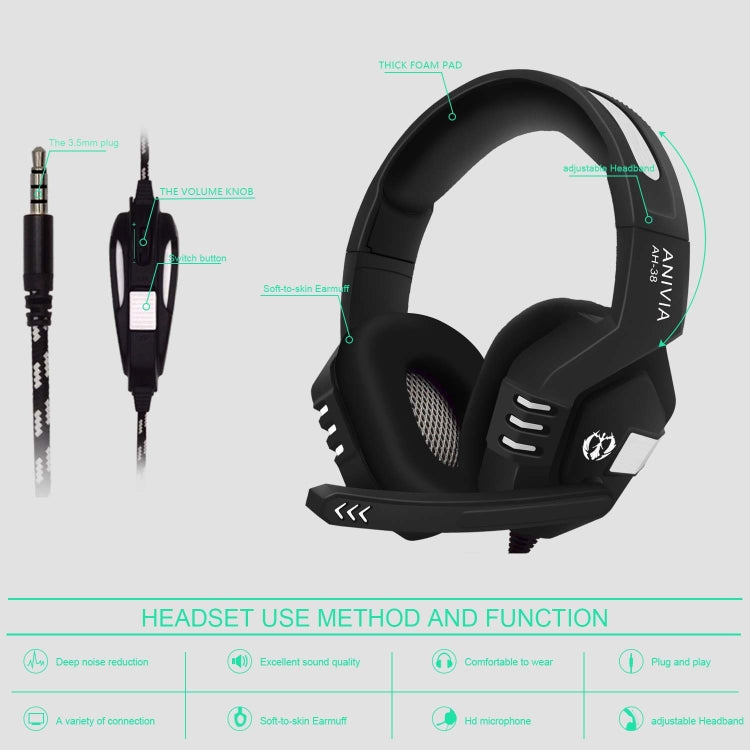 SADES AH-38 3.5mm Plug Wire-controlled E-sports Gaming Headset with Retractable Microphone, Cable Length: 2m(Black Silver) - Multimedia Headset by SADES | Online Shopping South Africa | PMC Jewellery
