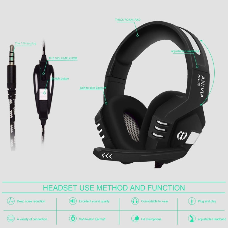 SADES AH-38 3.5mm Plug Wire-controlled E-sports Gaming Headset with Retractable Microphone, Cable Length: 2m(Black Silver) - Multimedia Headset by SADES | Online Shopping South Africa | PMC Jewellery | Buy Now Pay Later Mobicred