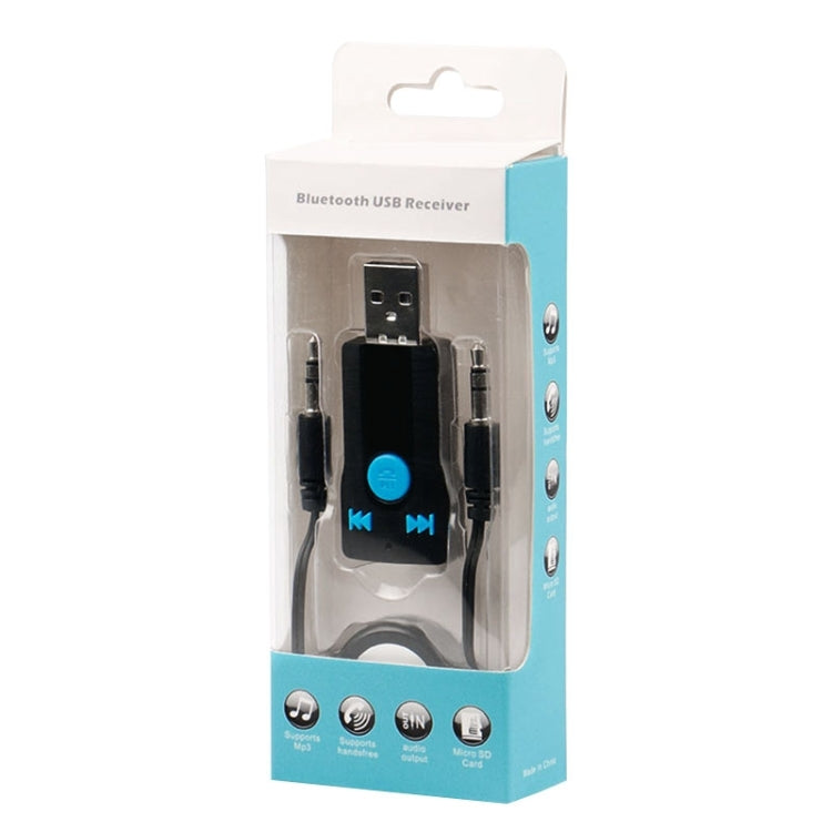 BC07 Mini Brushed Texture USB Bluetooth Receiver MP3 Player SD/TF Card Reader with Microphone & Audio Cable, Support Handsfree & AUX Output & 32GB Micro SD / TF Card & Two-sided USB Port Connecting - Car MP3 & MP4 & MP5 by PMC Jewellery | Online Shopping South Africa | PMC Jewellery