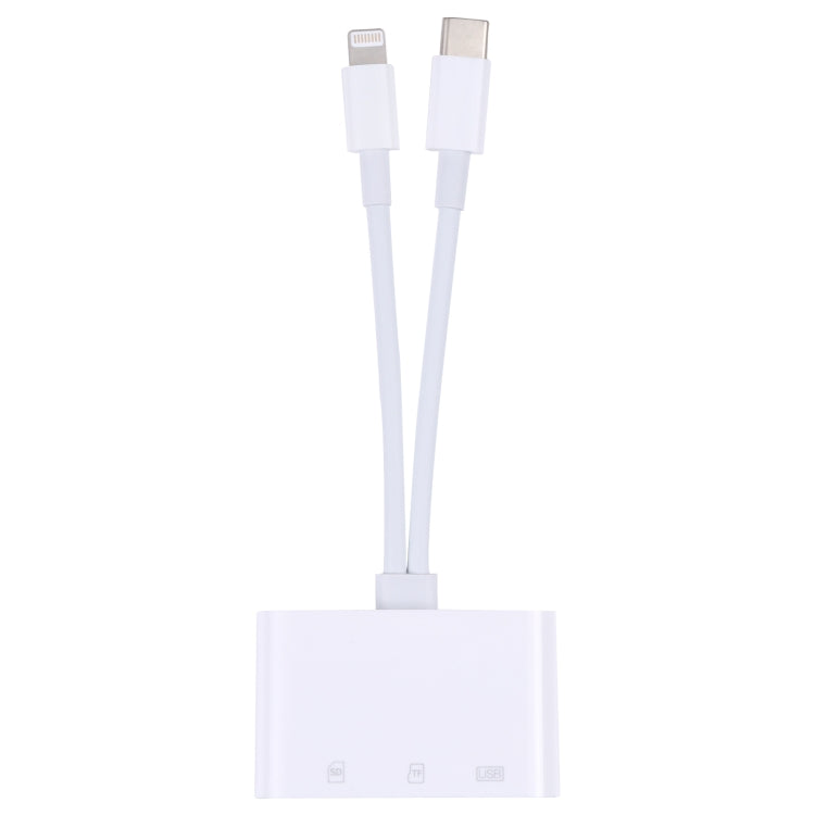 NK-103Pro 3 in 1 8 Pin + USB-C / Type-C Male to USB + TF / SD Card Reader - U Disk & Card Reader by PMC TechLife | Online Shopping South Africa | PMC TechLife