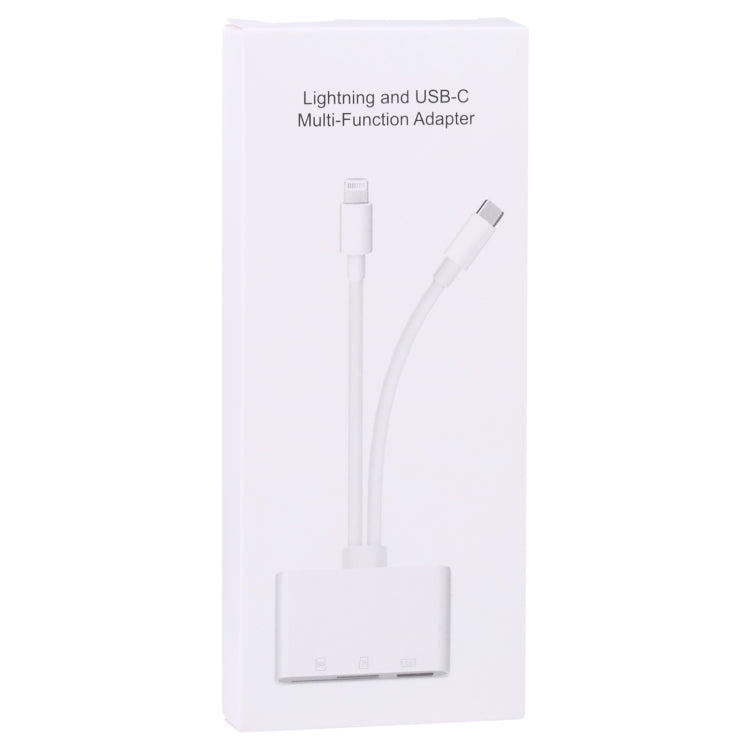 NK-103Pro 3 in 1 8 Pin + USB-C / Type-C Male to USB + TF / SD Card Reader - U Disk & Card Reader by PMC TechLife | Online Shopping South Africa | PMC TechLife