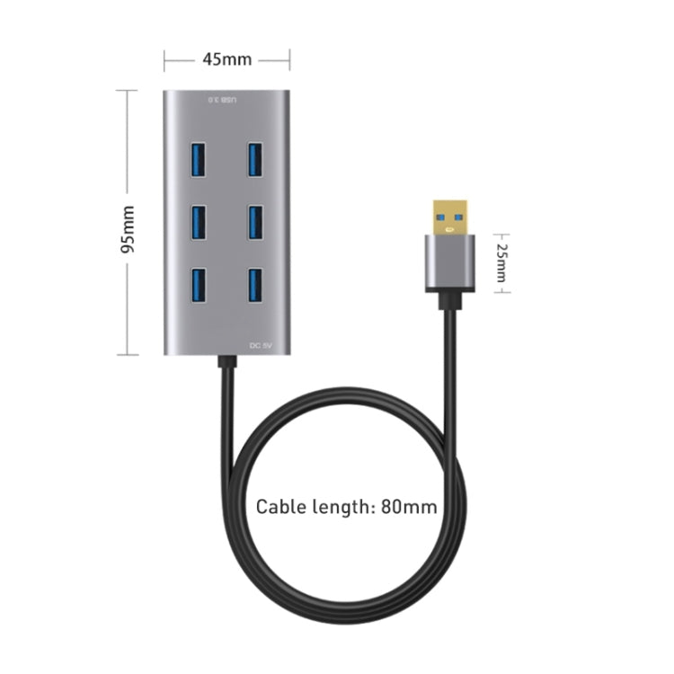8108 7 Ports USB 3.0 to USB 3.0 HUB, Cable Length: 80cm - USB 3.0 HUB by PMC TechLife | Online Shopping South Africa | PMC TechLife