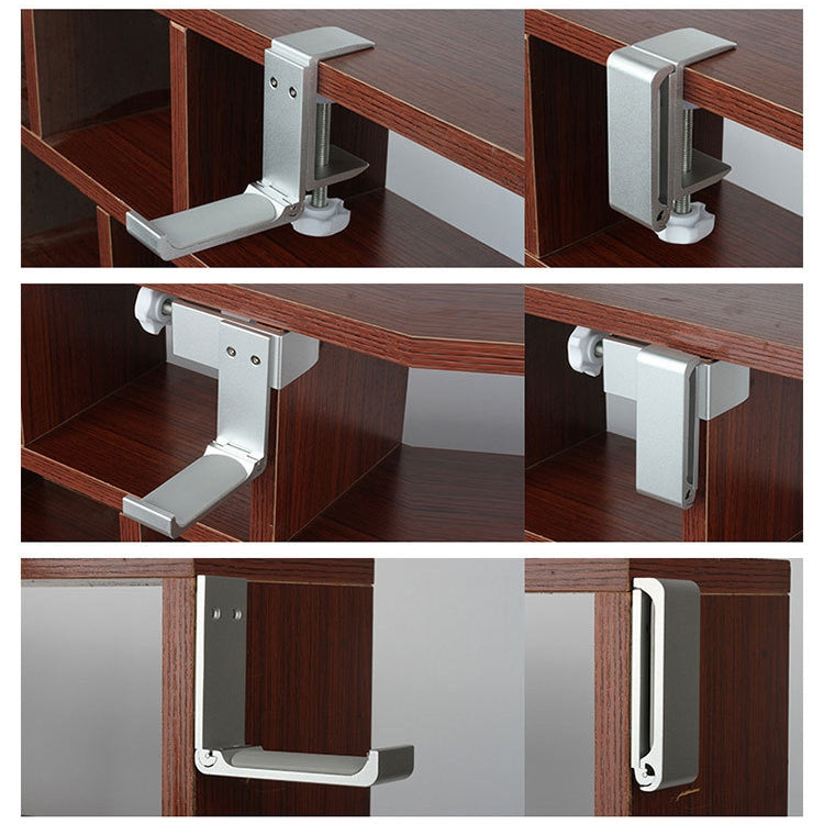 Paste Screw Type Metal Foldable Headset Stand Display Hanger(Silver) - Anti-lost & Holder by PMC TechLife | Online Shopping South Africa | PMC TechLife