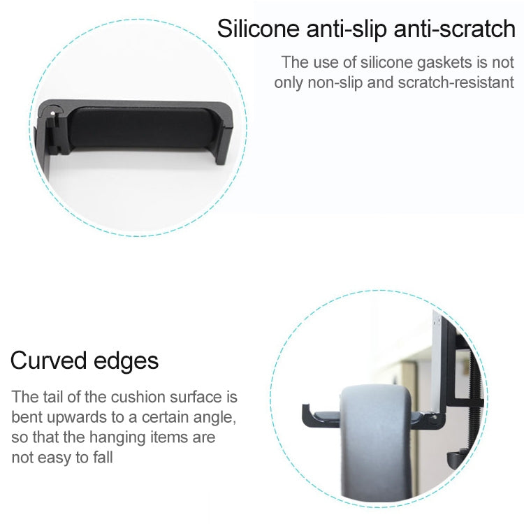 Desktop Lock Clip Type Metal Foldable Headset Stand Display Hanger(Black) - Anti-lost & Holder by PMC TechLife | Online Shopping South Africa | PMC TechLife
