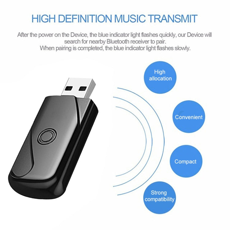 USB 2.0 Bluetooth V4.2 Audio Receiver Adapter for Windows XP / Vista / 7 / 8 / 10, Mac OS(Black) - Audio Receiver Transmitter by PMC Jewellery | Online Shopping South Africa | PMC Jewellery