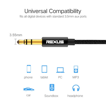 REXLIS 3629 3.5mm Male to Male Car Stereo Gold-plated Jack AUX Audio Cable for 3.5mm AUX Standard Digital Devices, Length: 1.8m - Aux Cable by REXLIS | Online Shopping South Africa | PMC Jewellery