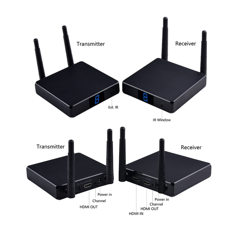 Measy FHD686-2 Full HD 1080P 3D 2.4GHz / 5.8GHz Wireless HD Multimedia Interface Extender 1 Transmitter + 2 Receiver, Transmission Distance: 200m(UK Plug) - Set Top Box & Accessories by Measy | Online Shopping South Africa | PMC Jewellery | Buy Now Pay Later Mobicred