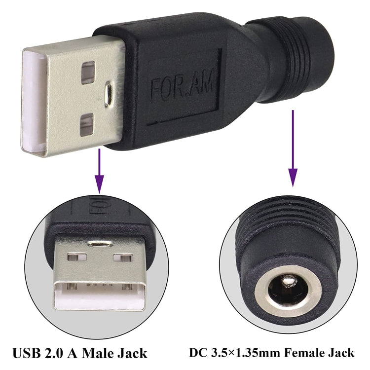 10 PCS 3.5 x 1.35mm to USB 2.0 DC Power Plug Connector - Universal Power Adapter by PMC Jewellery | Online Shopping South Africa | PMC Jewellery