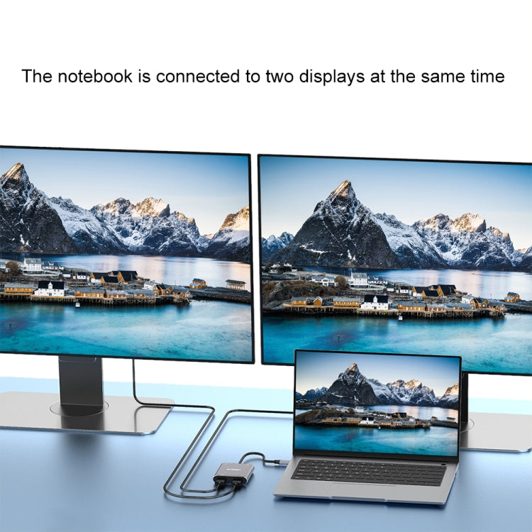 Onten 9175K 4 in 1 USB-C / Type-C to Dual HDMI + USB 3.0 + PD3.0 USB-C / Type-C Charging Port 4K HD Video Converter - free shipping - PMC TechLife - Order now!