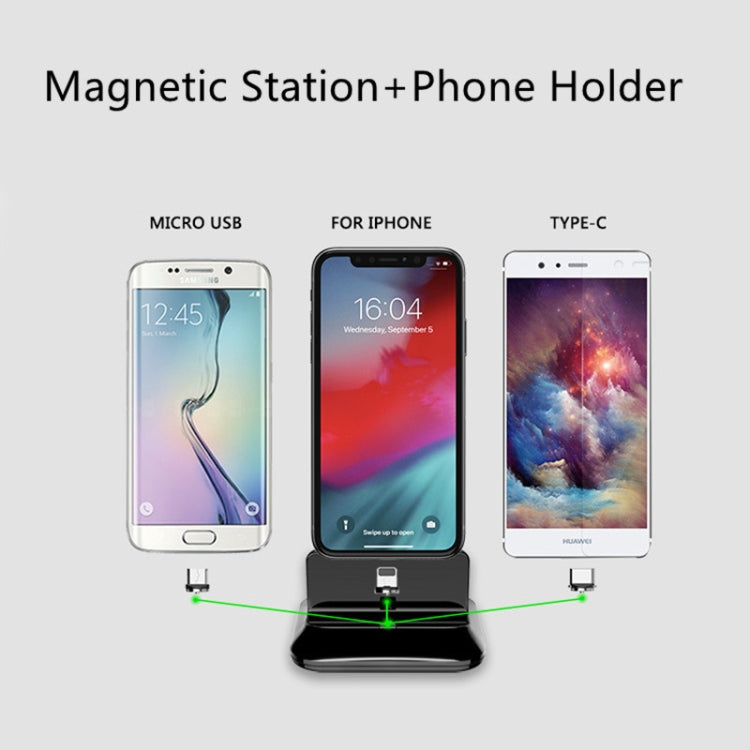 XBX-02 3 in 1 8 Pin + USB-C / Type-C + Micro USB Plug Magnetic Charging Base - Multifunction Charger by PMC TechLife | Online Shopping South Africa | PMC TechLife