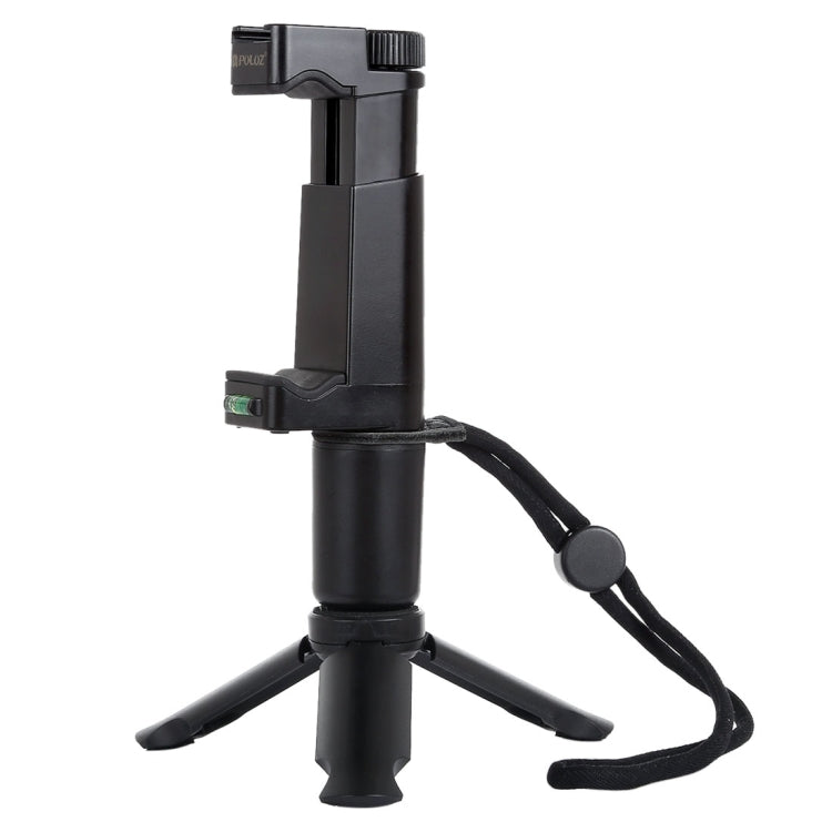 PULUZ Folding Plastic Tripod + Vlogging Live Broadcast Handheld Grip ABS Mount with Cold Shoe & Wrist Strap for iPhone, Galaxy, Huawei, Xiaomi, Sony, HTC, Google and other Smartphones - Desktop Holder by PULUZ | Online Shopping South Africa | PMC Jewellery