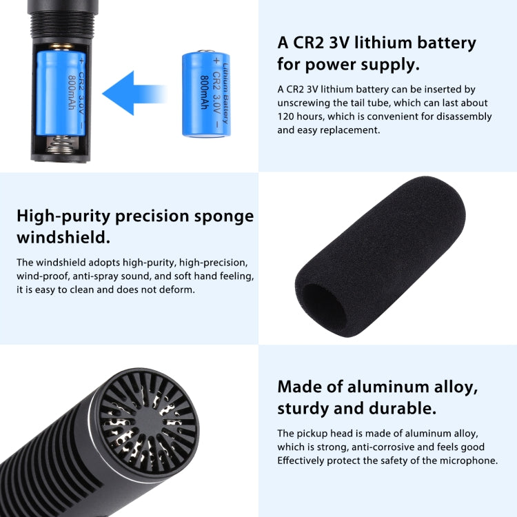 PULUZ Professional Interview Condenser Video Shotgun Microphone with 3.5mm Audio Cable for DSLR & DV Camcorder - free shipping - PMC TechLife - Order now!