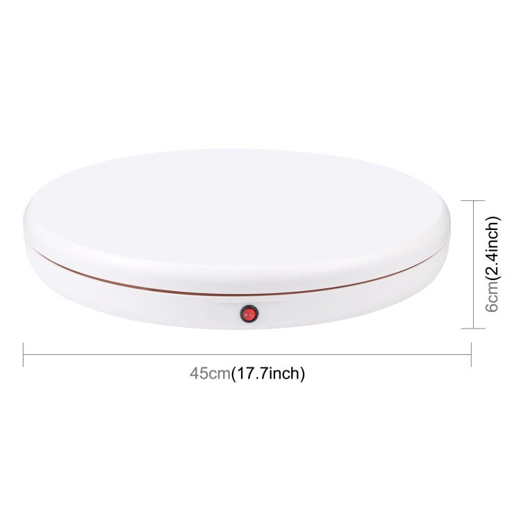PULUZ 45cm Remote Control Adjusting Speed Rotating Turntable Display Stand, White, Load 100kg(UK Plug) -  by PULUZ | Online Shopping South Africa | PMC Jewellery