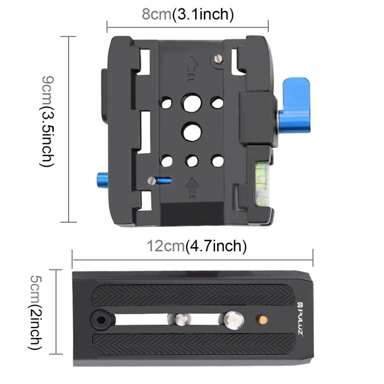 PULUZ Quick Release Clamp Adapter + Quick Release Plate for  DSLR & SLR Cameras(Black) - Quick Release Plate by PULUZ | Online Shopping South Africa | PMC TechLife | Buy Now Pay Later Mobicred