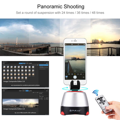 PULUZ Electronic 360 Degree Rotation Panoramic Head with Remote Controller for Smartphones, GoPro, DSLR Cameras(Red) - Tripod Heads by PULUZ | Online Shopping South Africa | PMC Jewellery | Buy Now Pay Later Mobicred