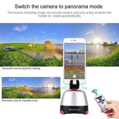 PULUZ Electronic 360 Degree Rotation Panoramic Head with Remote Controller for Smartphones, GoPro, DSLR Cameras(Red) - Tripod Heads by PULUZ | Online Shopping South Africa | PMC Jewellery | Buy Now Pay Later Mobicred