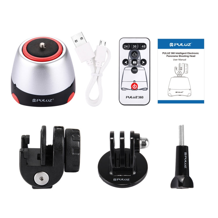 PULUZ Electronic 360 Degree Rotation Panoramic Head with Remote Controller for Smartphones, GoPro, DSLR Cameras(Red) - Tripod Heads by PULUZ | Online Shopping South Africa | PMC Jewellery | Buy Now Pay Later Mobicred