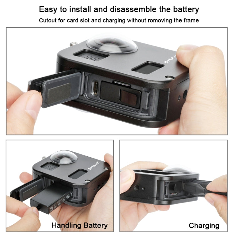 PULUZ Housing Shell CNC Aluminum Alloy Protective Cage for GoPro Max(Black) - Metal Cases by PULUZ | Online Shopping South Africa | PMC TechLife | Buy Now Pay Later Mobicred
