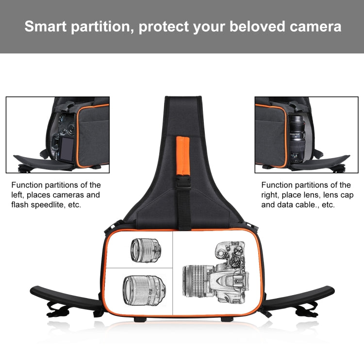 PULUZ Triangle Style SLR Camera Bag Sling Waterproof Backpack Shoulder Messenger Bags with Removable Lens Bag(Black) - free shipping - PMC TechLife - Order now!
