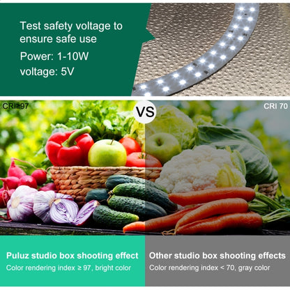 PULUZ 30cm Folding  High 97 CRI Ring Light Photo Lighting Studio Shooting Tent Box Kit with 6 Colors Backdrops (Black, White, Orange, Red, Green, Blue), Unfold Size: 30cm x 30cm x 30cm(Green) -  by PULUZ | Online Shopping South Africa | PMC Jewellery