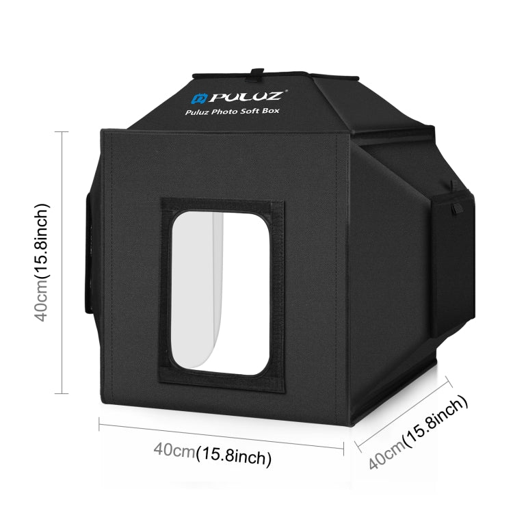 PULUZ 40cm Folding 72W 5500K Studio Shooting Tent Soft Box Photography Lighting Kit with 4 Colors (Black, Orange, White, Green) Backdrops(US Plug) -  by PULUZ | Online Shopping South Africa | PMC Jewellery
