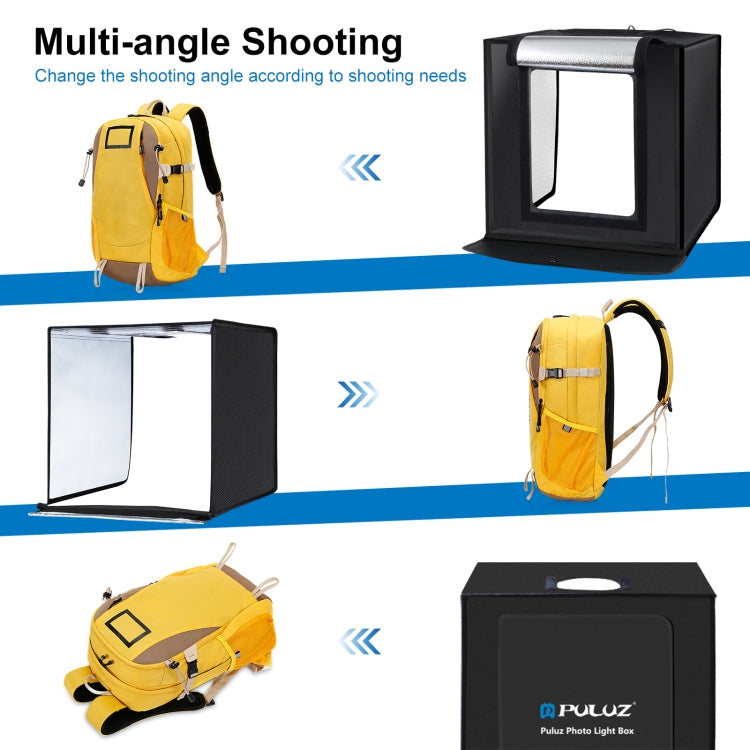 PULUZ Photo Studio Light Box Portable 60 x 60 x 60 cm Light Tent LED 5500K White Light Dimmable Mini 36W Photography Studio Tent Kit with 6 Removable Backdrops (Black Orange White Green Blue Red)(AU Plug) -  by PULUZ | Online Shopping South Africa | PMC Jewellery | Buy Now Pay Later Mobicred