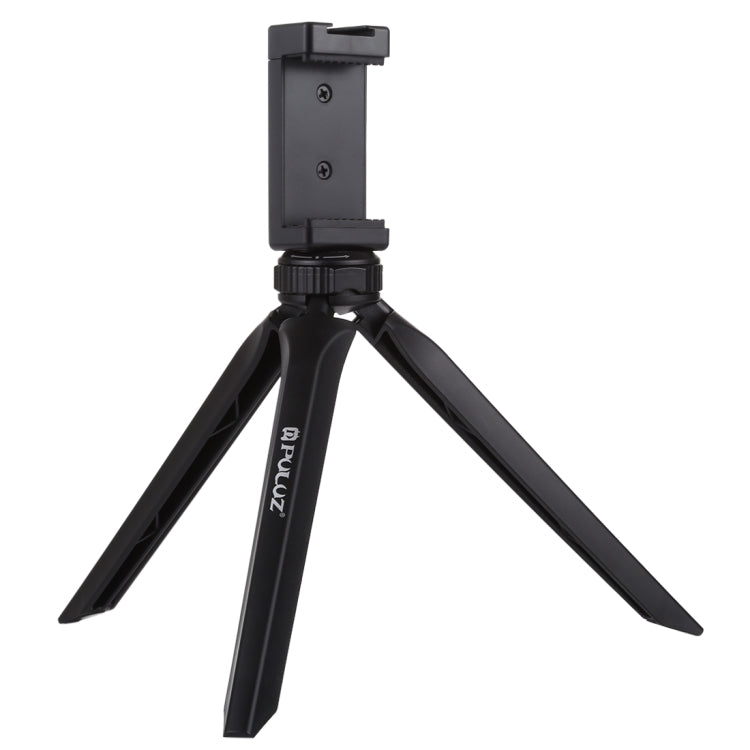 PULUZ Pocket Mini Plastic Tripod Mount with Phone Clamp for Smartphones(Black) - Tripods by PULUZ | Online Shopping South Africa | PMC TechLife