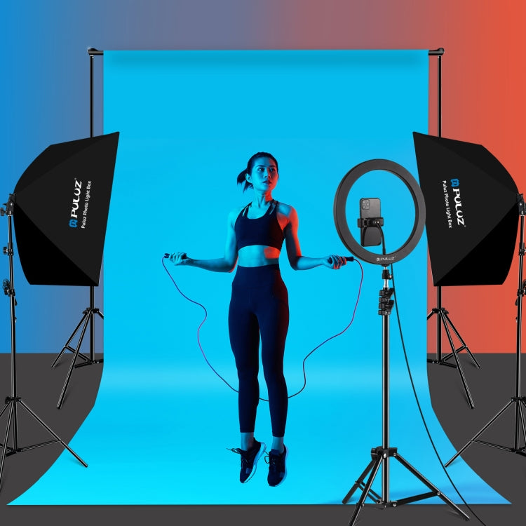 PULUZ 50x70cm Studio Softbox + 2m Tripod Mount + Single E27 30W 5700K White Light LED Bulb Photography Kit(EU Plug) - Stand Bracket by PULUZ | Online Shopping South Africa | PMC TechLife | Buy Now Pay Later Mobicred