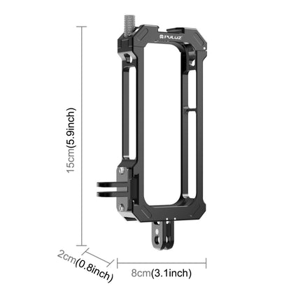 For Insta360 X3 PULUZ Metal Protective Cage Rig Housing Frame with Expand Cold Shoe Base & Tripod Adapter(Black) - Mount & Holder by PULUZ | Online Shopping South Africa | PMC Jewellery