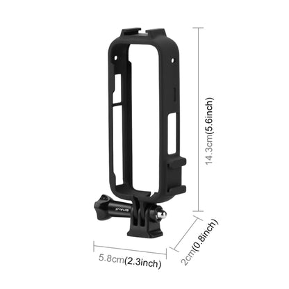 For Insta360 X3 PULUZ Cold Shoe PC Plastic Protective Frame with Adapter Mount & Screw(Black) - Mount & Holder by PULUZ | Online Shopping South Africa | PMC Jewellery